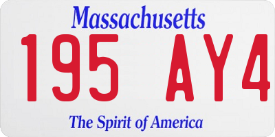 MA license plate 195AY4