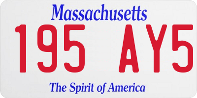 MA license plate 195AY5