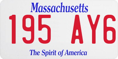 MA license plate 195AY6