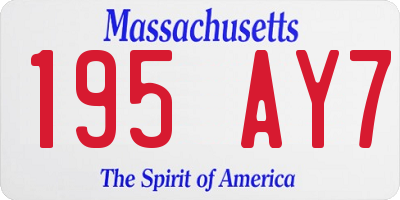 MA license plate 195AY7