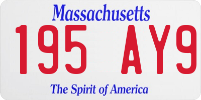MA license plate 195AY9