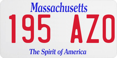 MA license plate 195AZ0