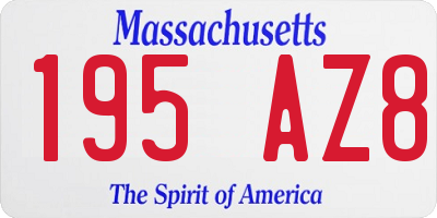 MA license plate 195AZ8