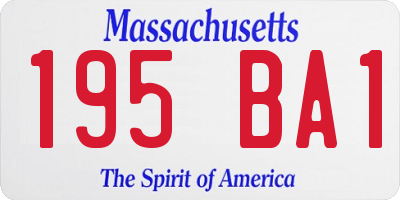 MA license plate 195BA1