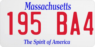 MA license plate 195BA4