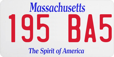 MA license plate 195BA5