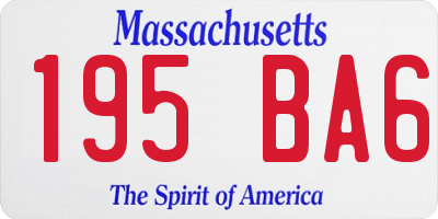 MA license plate 195BA6