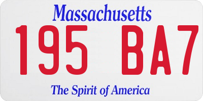 MA license plate 195BA7