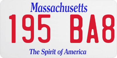 MA license plate 195BA8