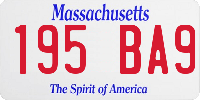 MA license plate 195BA9