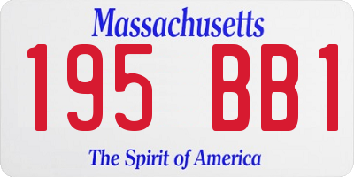 MA license plate 195BB1