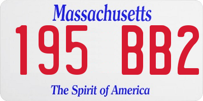 MA license plate 195BB2