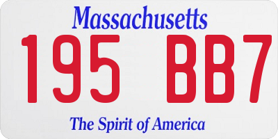 MA license plate 195BB7