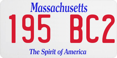 MA license plate 195BC2
