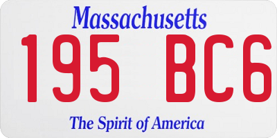 MA license plate 195BC6