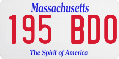 MA license plate 195BD0