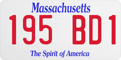 MA license plate 195BD1