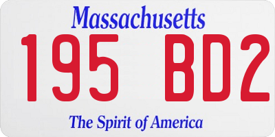 MA license plate 195BD2