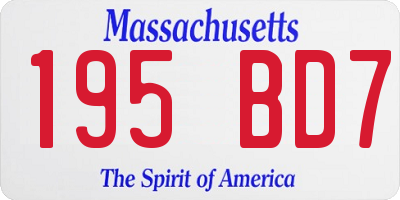 MA license plate 195BD7