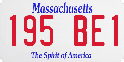 MA license plate 195BE1