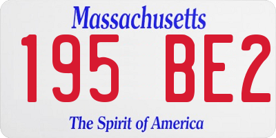 MA license plate 195BE2