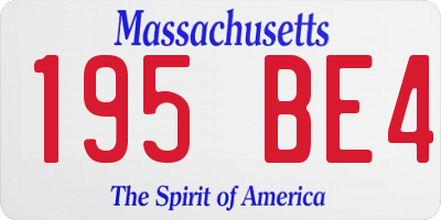 MA license plate 195BE4
