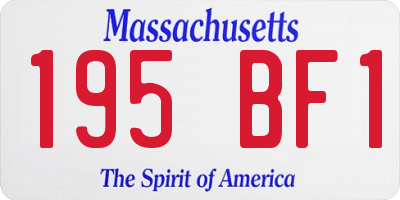 MA license plate 195BF1
