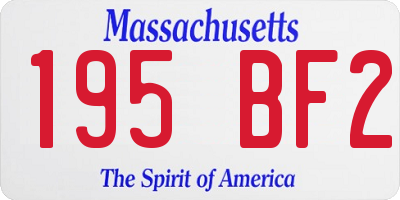 MA license plate 195BF2