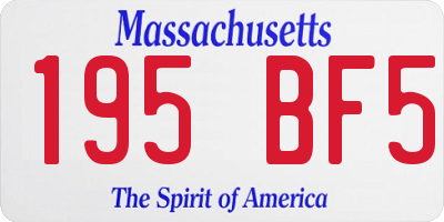 MA license plate 195BF5