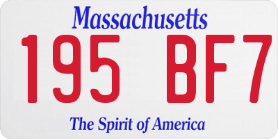 MA license plate 195BF7