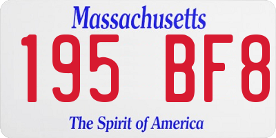 MA license plate 195BF8