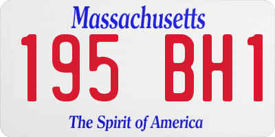 MA license plate 195BH1