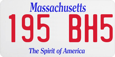 MA license plate 195BH5