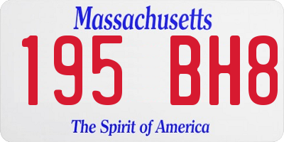 MA license plate 195BH8