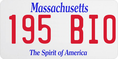 MA license plate 195BI0