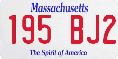 MA license plate 195BJ2