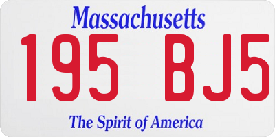 MA license plate 195BJ5