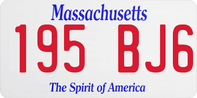 MA license plate 195BJ6