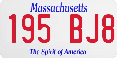 MA license plate 195BJ8