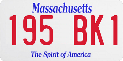 MA license plate 195BK1