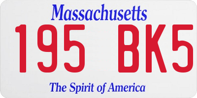 MA license plate 195BK5