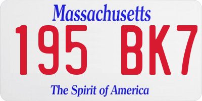 MA license plate 195BK7