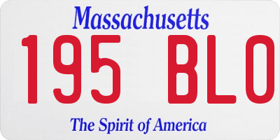 MA license plate 195BL0