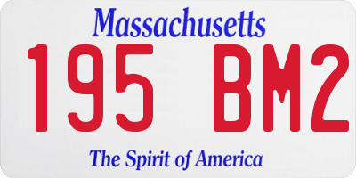 MA license plate 195BM2