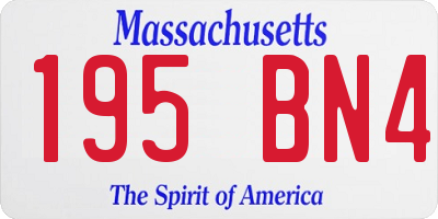 MA license plate 195BN4