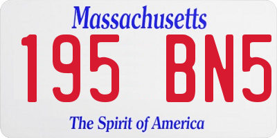 MA license plate 195BN5
