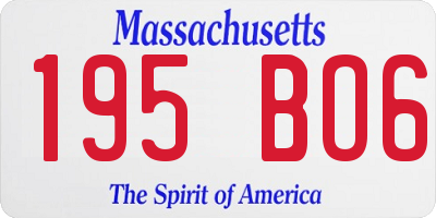 MA license plate 195BO6