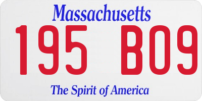 MA license plate 195BO9