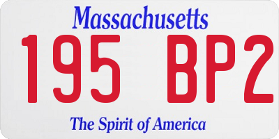 MA license plate 195BP2