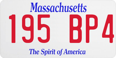 MA license plate 195BP4
